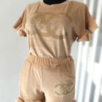 Letni komplet welurowy Coco mokka uni