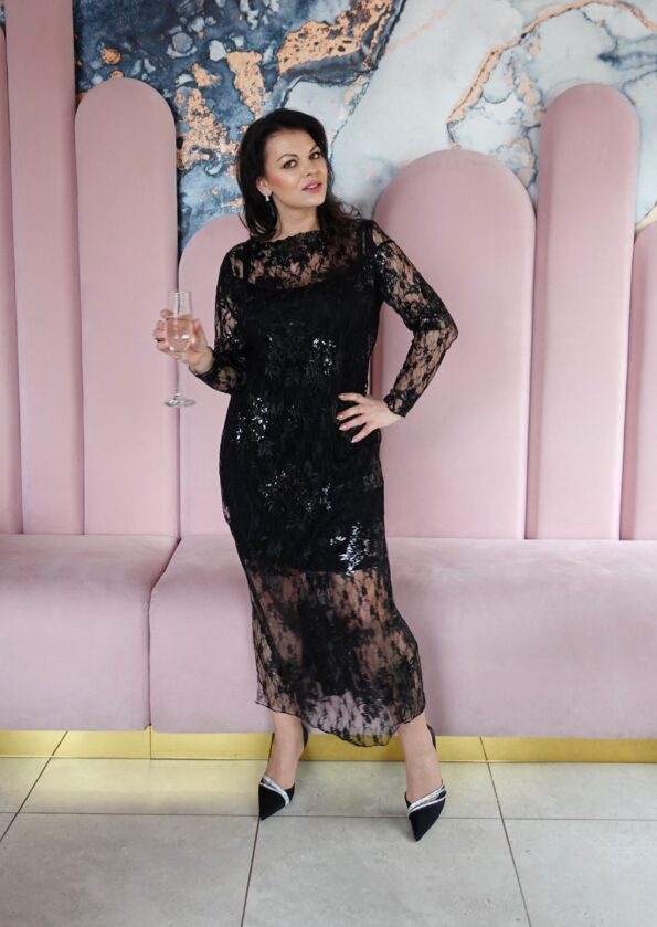 Sukienka wieczorowa koronkowa maxi Plus Size