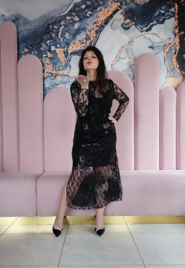 Sukienka wieczorowa koronkowa maxi Plus Size