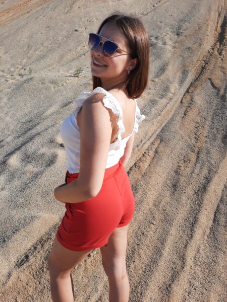 Top prążkowany Megi biały uni